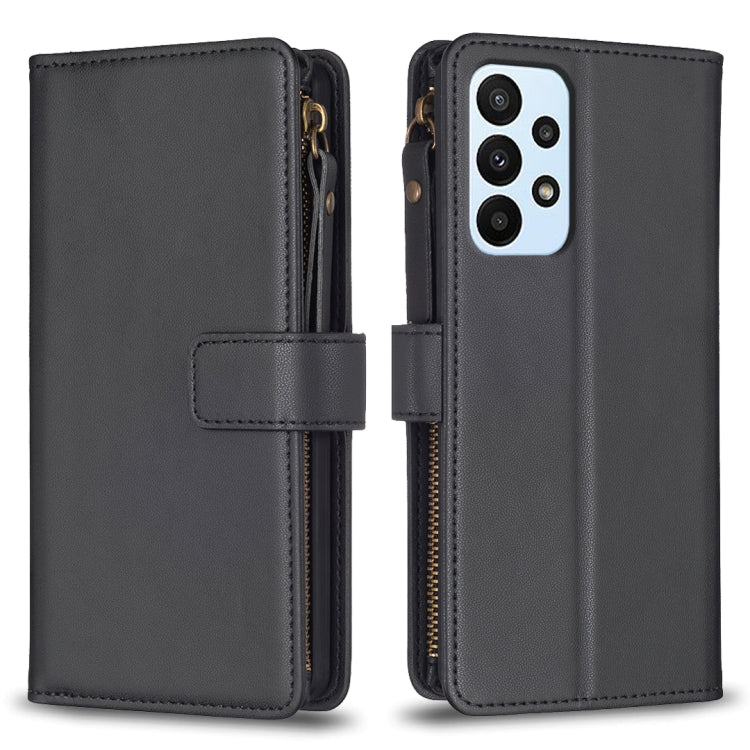 9 Card Slots Zipper Wallet Leather Flip Phone Case, For Samsung Galaxy A22 4G, For Samsung Galaxy A22 5G, For Samsung Galaxy S21 FE 5G, For Samsung Galaxy A23 4G