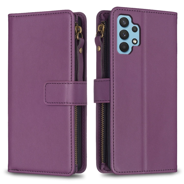 9 Card Slots Zipper Wallet Leather Flip Phone Case, For Samsung Galaxy A32 4G, For Samsung Galaxy A72, For Samsung Galaxy A52, For Samsung Galaxy A53