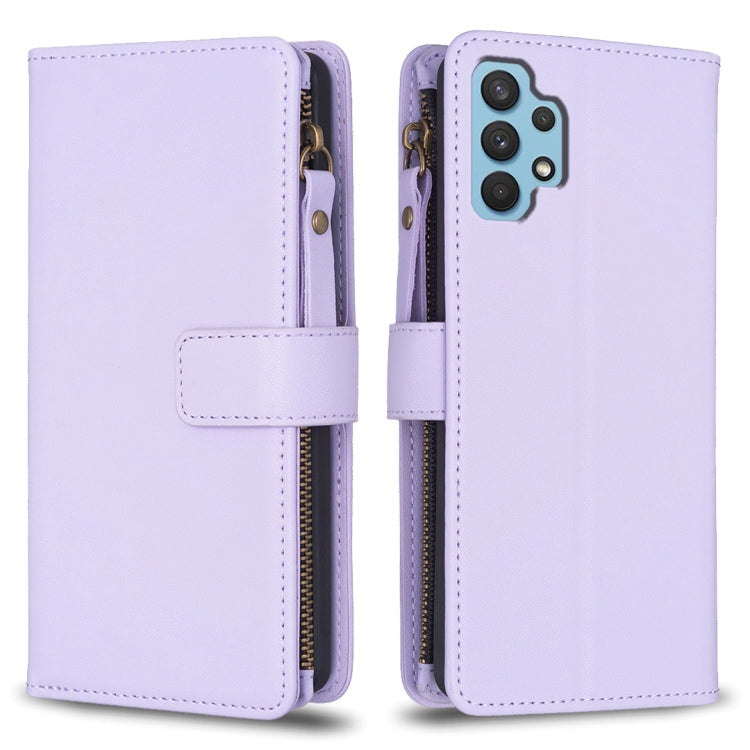 9 Card Slots Zipper Wallet Leather Flip Phone Case, For Samsung Galaxy A32 4G, For Samsung Galaxy A72, For Samsung Galaxy A52, For Samsung Galaxy A53