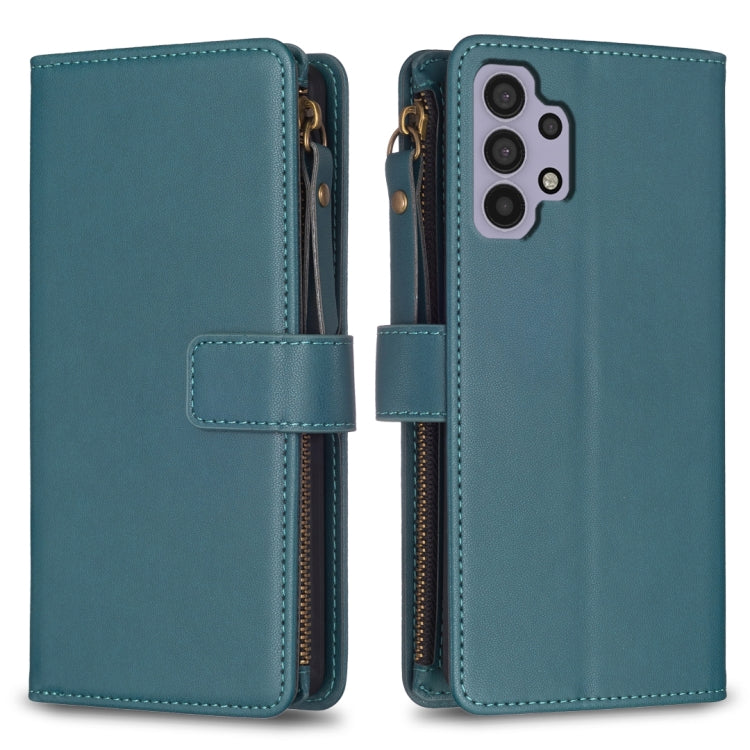 9 Card Slots Zipper Wallet Leather Flip Phone Case, For Samsung Galaxy A32 5G, For Samsung Galaxy S21 5G, For Samsung Galaxy S21+ 5G, For Samsung Galaxy S21 Ultra 5G