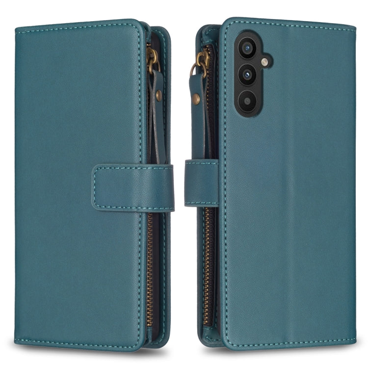 9 Card Slots Zipper Wallet Leather Flip Phone Case, For Samsung Galaxy A14, For Samsung Galaxy S24+ 5G, For Samsung Galaxy A34 5G, For Samsung Galaxy S24 5G