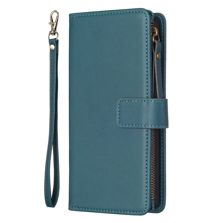 9 Card Slots Zipper Wallet Leather Flip Phone Case, For Samsung Galaxy A22 4G, For Samsung Galaxy A22 5G, For Samsung Galaxy S21 FE 5G, For Samsung Galaxy A23 4G