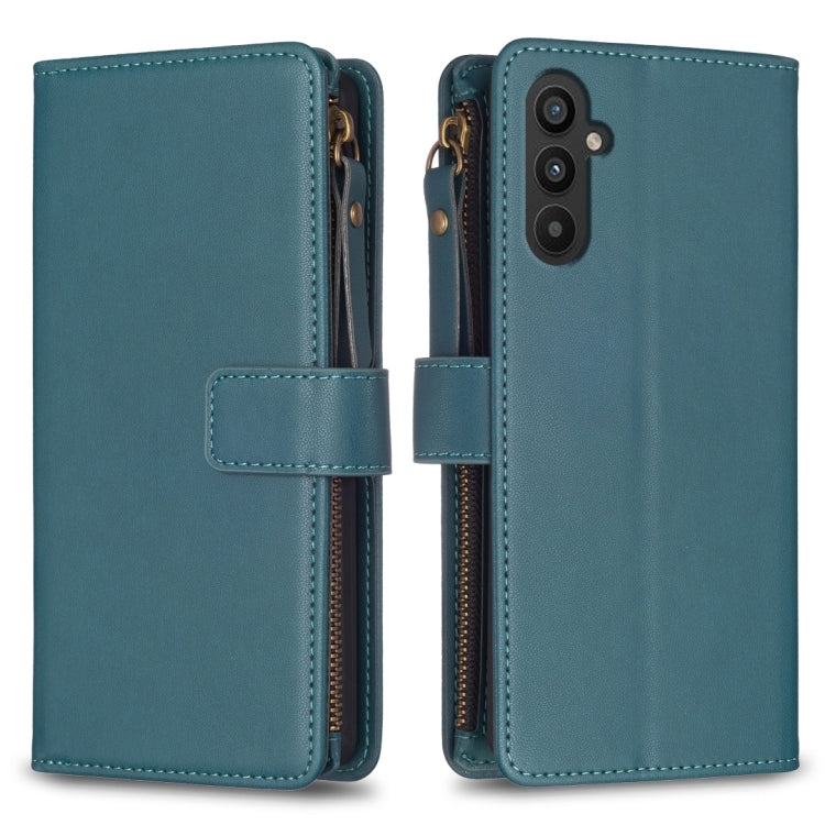 9 Card Slots Zipper Wallet Leather Flip Phone Case, For Samsung Galaxy A35, For Samsung Galaxy A25 5G, For Samsung Galaxy M34 5G, For Samsung Galaxy S23 FE 5G