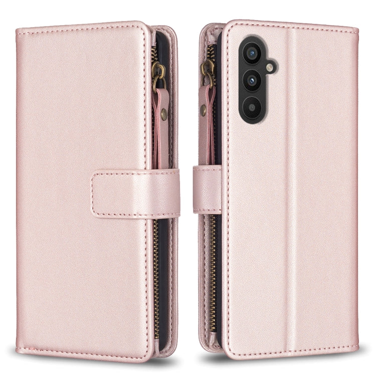 9 Card Slots Zipper Wallet Leather Flip Phone Case, For Samsung Galaxy A35, For Samsung Galaxy A25 5G, For Samsung Galaxy M34 5G, For Samsung Galaxy S23 FE 5G