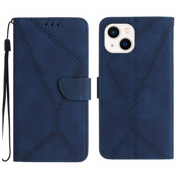 Stitching Embossed Leather Phone Case, For iPhone 15