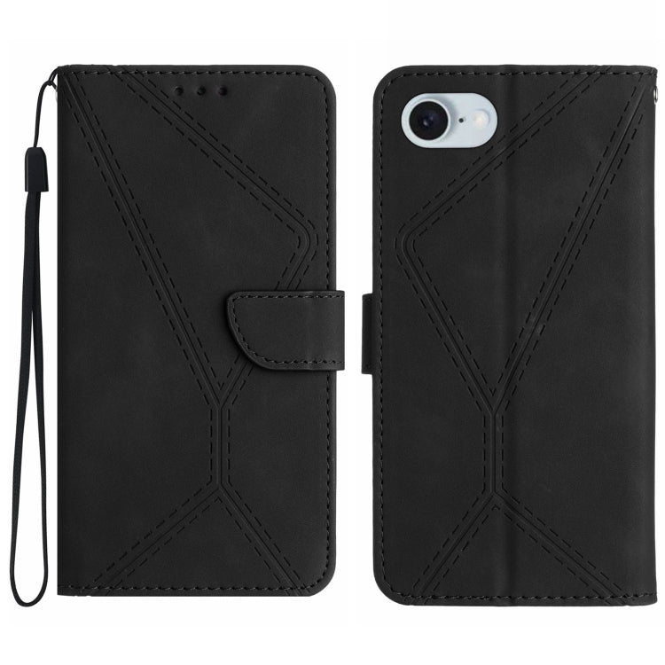 Stitching Embossed Leather Phone Case, For iPhone 17e / 16e, For iPhone 17 Pro Max, For iPhone 17 Pro, For iPhone 17