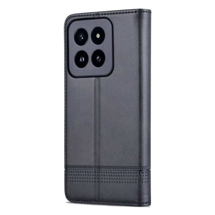 For Xiaomi 14 Pro AZNS Magnetic Calf Texture Flip Leather Phone Case(Black)