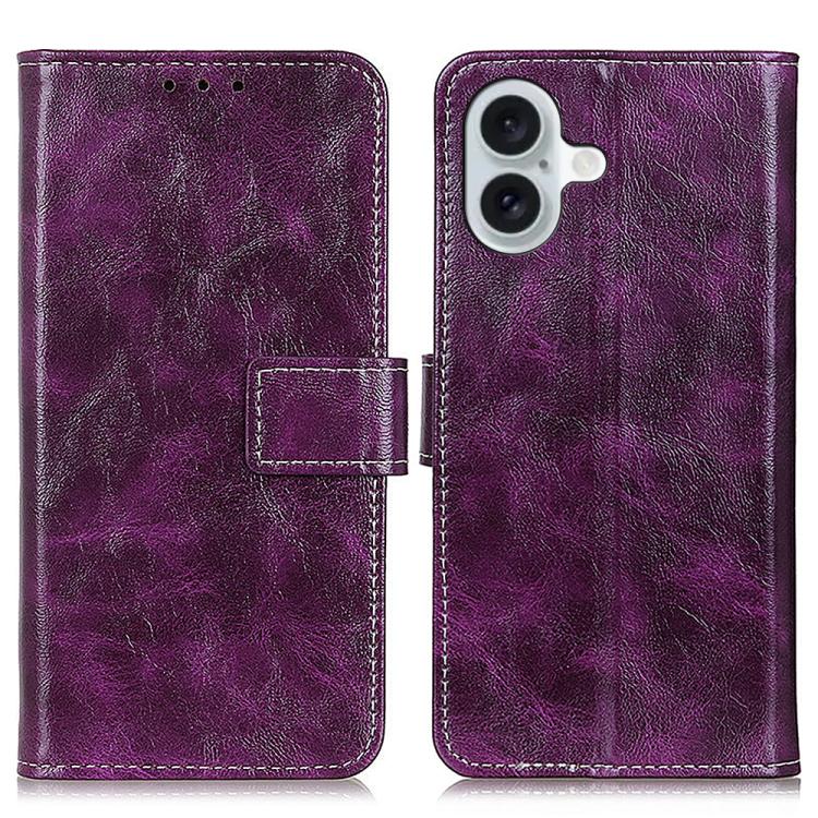 Retro Crazy Horse Texture Horizontal Flip Leather Phone Case, For iPhone 16e / 17e, For iPhone 17 Pro Max, For iPhone 17 Pro, For iPhone 17