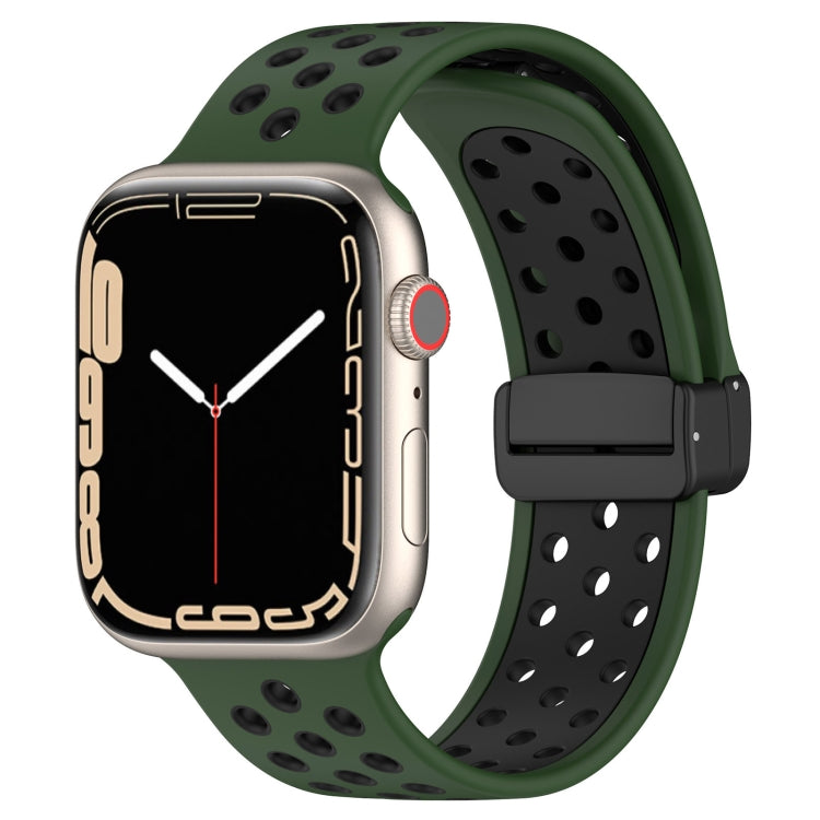 Magnetic Buckle Silicone Watch Band, For Apple Watch 7 45mm