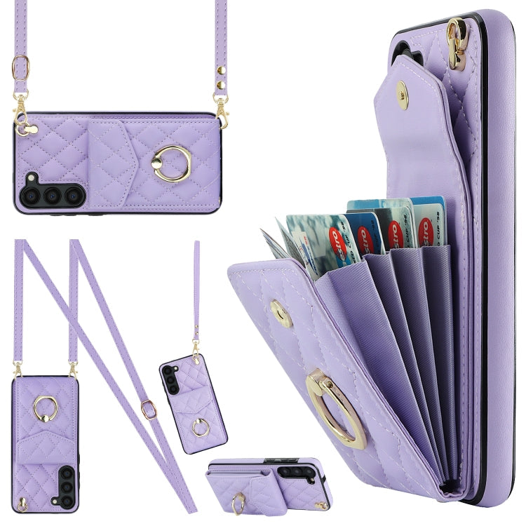 Rhombic Texture Card Bag Phone Case with Long Lanyard, For Samsung Galaxy S23+ 5G, For Samsung Galaxy S23 5G, For Samsung Galaxy Note20 Ultra