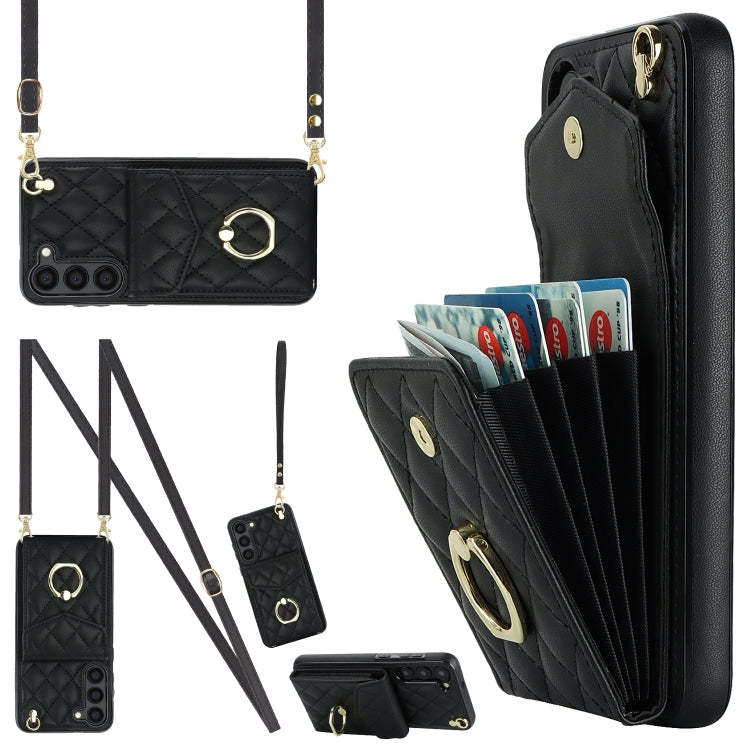 Rhombic Texture Card Bag Phone Case with Long Lanyard, For Samsung Galaxy S23+ 5G, For Samsung Galaxy S23 5G, For Samsung Galaxy Note20 Ultra