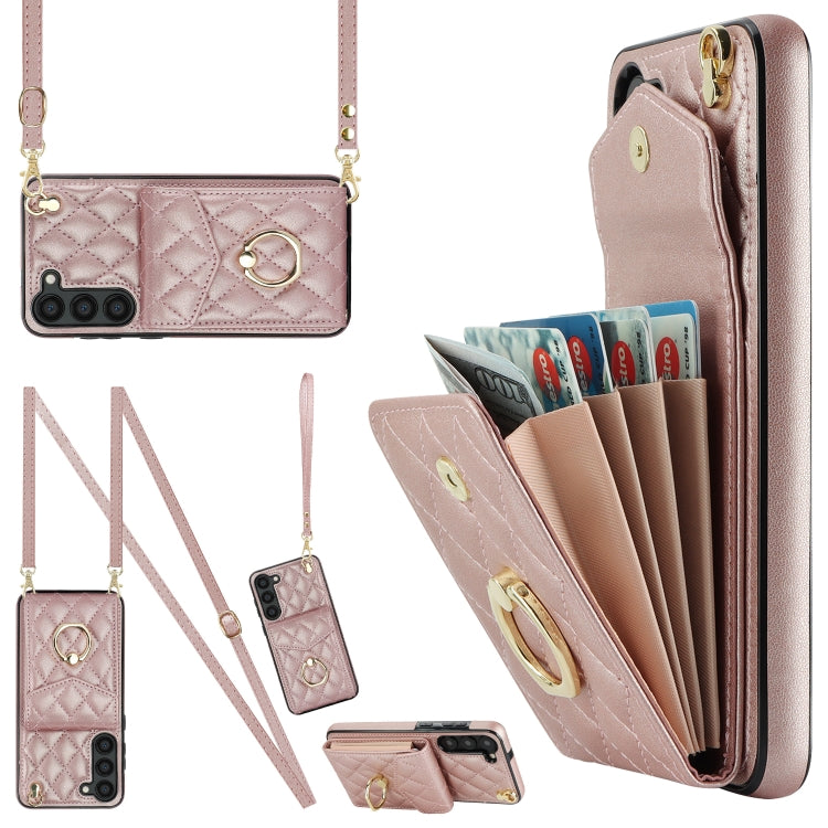 Rhombic Texture Card Bag Phone Case with Long Lanyard, For Samsung Galaxy S23+ 5G, For Samsung Galaxy S23 5G, For Samsung Galaxy Note20 Ultra