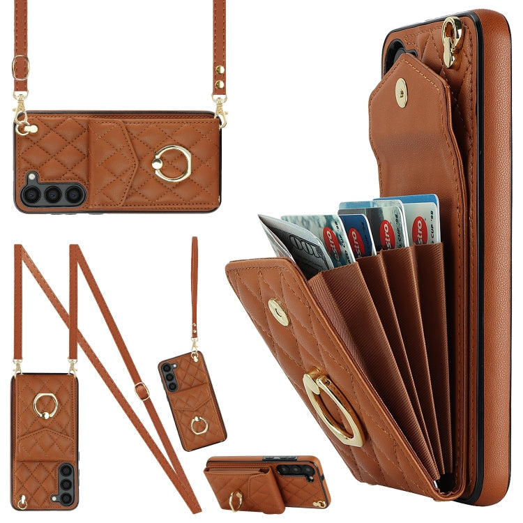 Rhombic Texture Card Bag Phone Case with Long Lanyard, For Samsung Galaxy S23+ 5G, For Samsung Galaxy S23 5G, For Samsung Galaxy Note20 Ultra