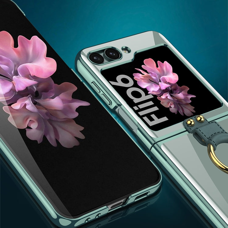 For Samsung Galaxy Z Flip6 / Flip7 FE GKK Electroplating Phone Case with Ring(Green)
