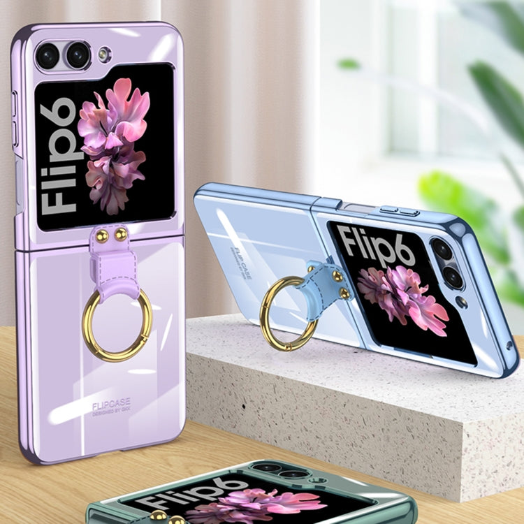 For Samsung Galaxy Z Flip6 / Flip7 FE GKK Electroplating Phone Case with Ring(Purple)