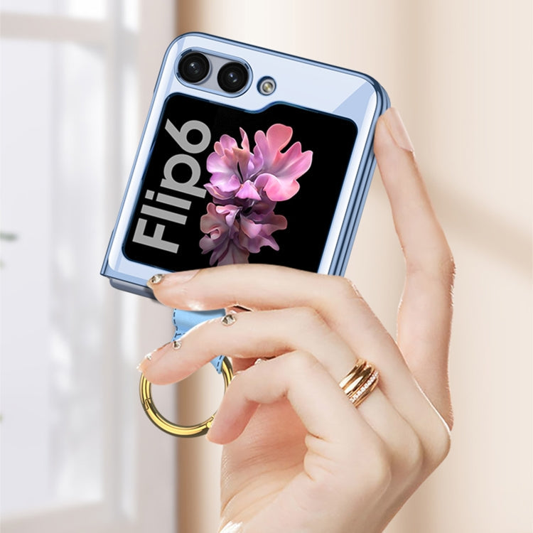 For Samsung Galaxy Z Flip6 / Flip7 FE GKK Electroplating Phone Case with Ring(Transparent)