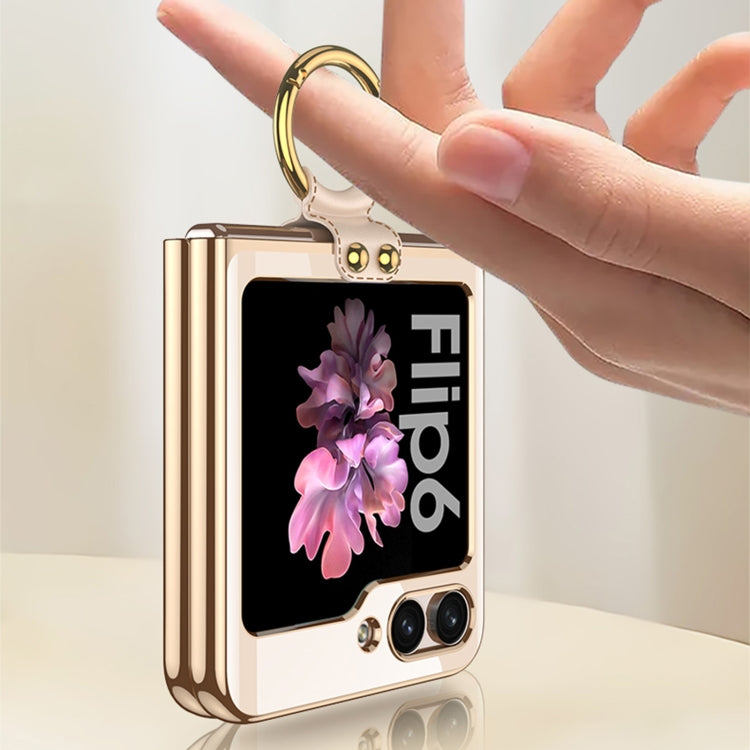 For Samsung Galaxy Z Flip6 / Flip7 FE GKK Electroplating Phone Case with Ring(Transparent)