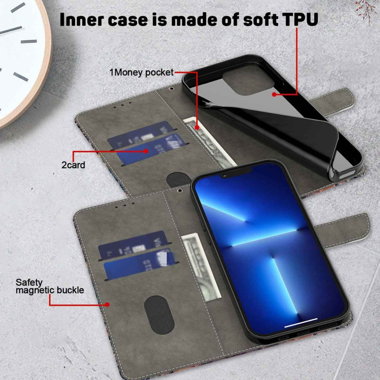 Crystal 3D Shockproof Protective Leather Phone Case, For iPhone 14 Plus