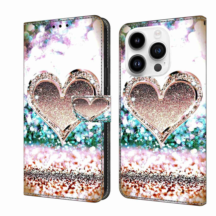 Crystal 3D Shockproof Protective Leather Phone Case, For iPhone 14 Pro