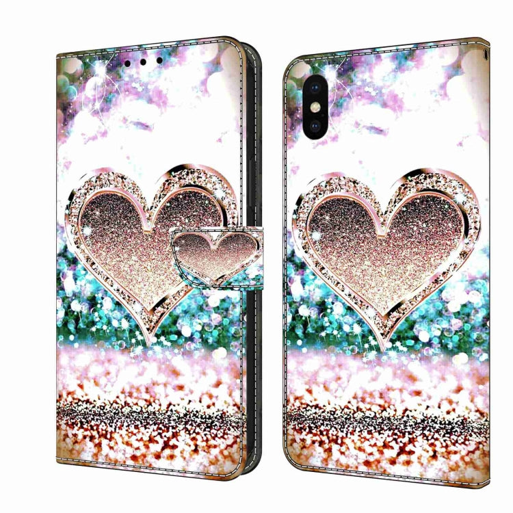 Crystal 3D Shockproof Protective Leather Phone Case, For iPhone X / XS
