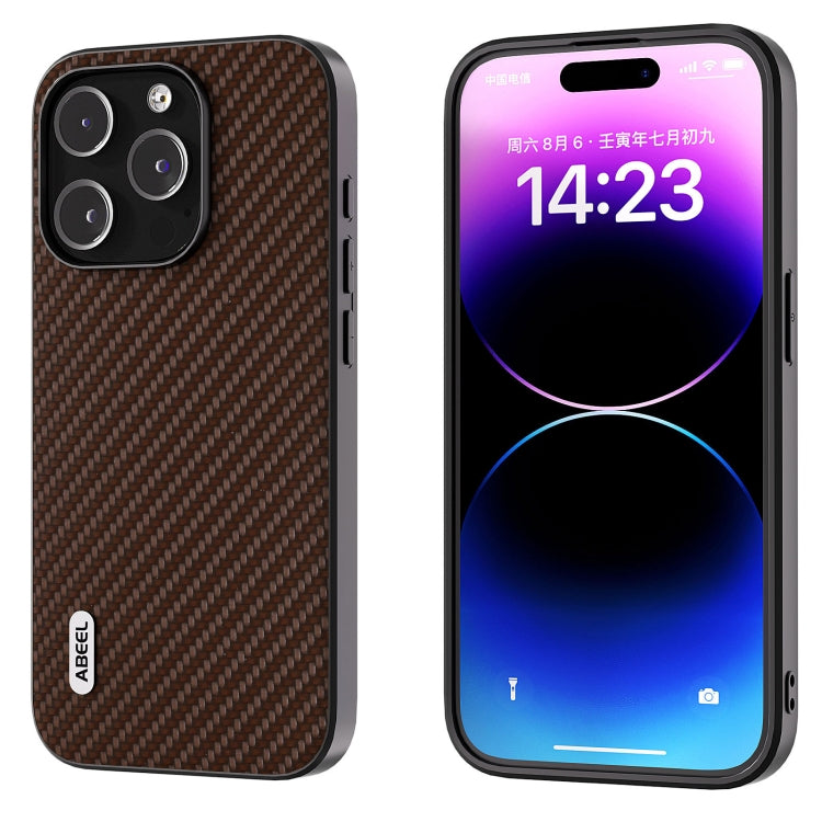 ABEEL Carbon Fiber Texture Protective Phone Case, For iPhone 15 Pro Max, For iPhone 15 Pro, For iPhone 14 Pro