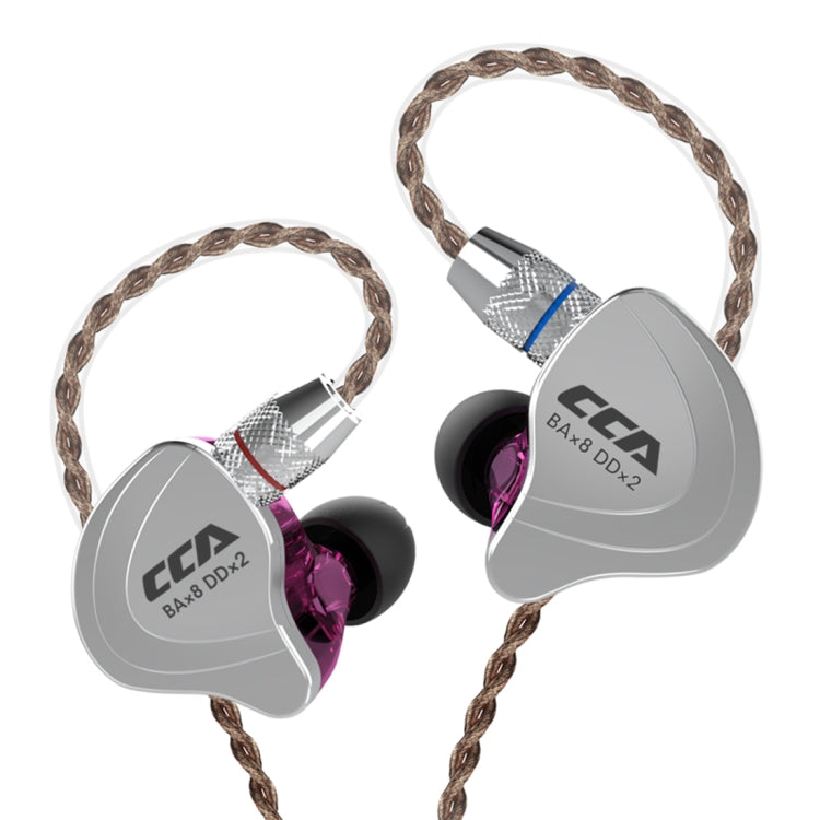 CCA CCA-C10 3.5mm Gold Plated Plug Ten Unit Hybrid Wire-controlled In-ear Earphone, without Mic