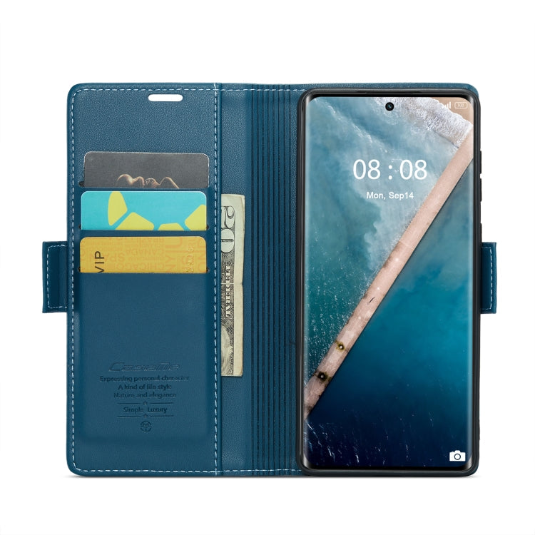 For Realme 11 Pro/11 Pro+ CaseMe 023 Butterfly Buckle Litchi Texture RFID Anti-theft Leather Phone Case(Blue)