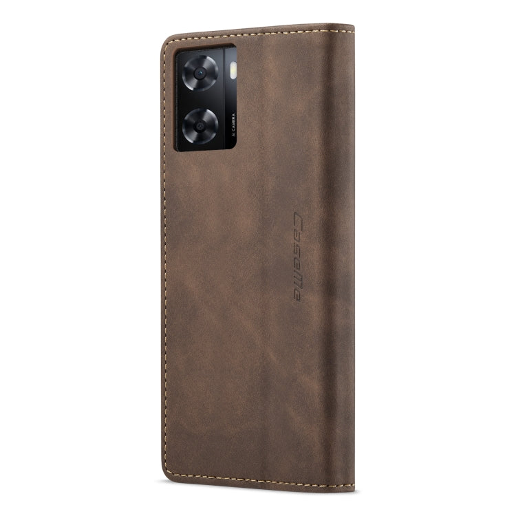 For OPPO A57 4G Global/A57S 4G Global/A77 4G Global CaseMe 013 Multifunctional Horizontal Flip Leather Phone Case(Coffee)