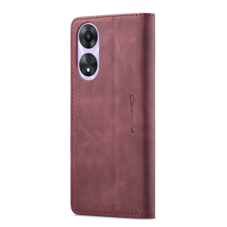 For OPPO A78 5G Global / A1X 5G CaseMe 013 Multifunctional Horizontal Flip Leather Phone Case(Wine Red)