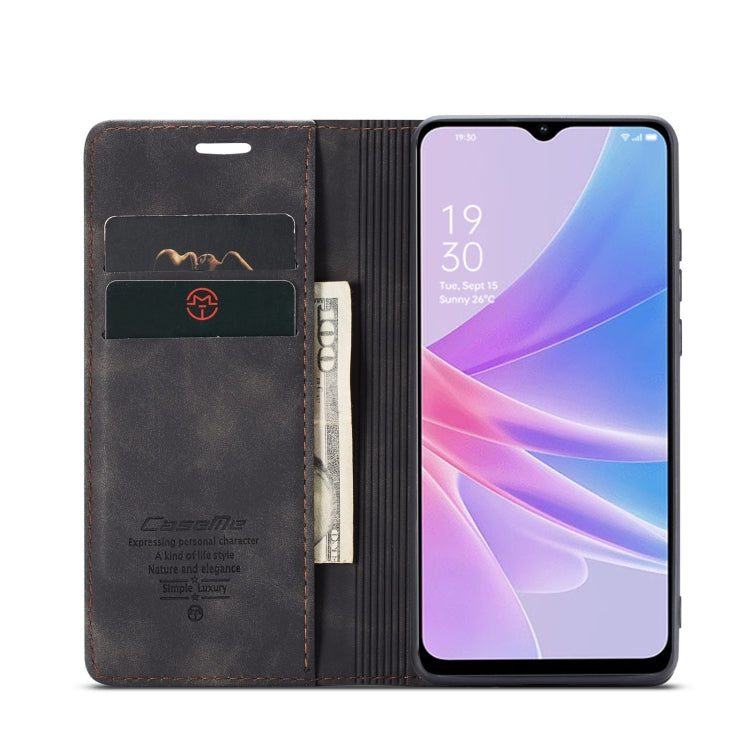 For OPPO A78 5G Global / A1X 5G CaseMe 013 Multifunctional Horizontal Flip Leather Phone Case(Black)