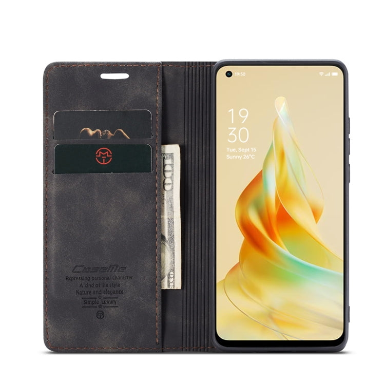 For OPPO Reno8 T 4G CaseMe 013 Multifunctional Horizontal Flip Leather Phone Case(Black)