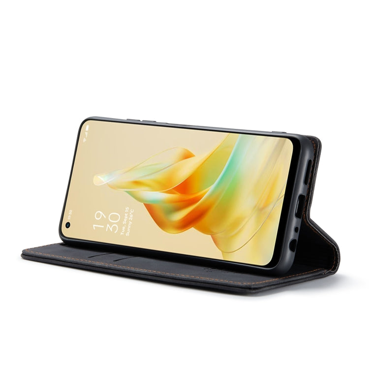 For OPPO Reno8 T 4G CaseMe 013 Multifunctional Horizontal Flip Leather Phone Case(Black)