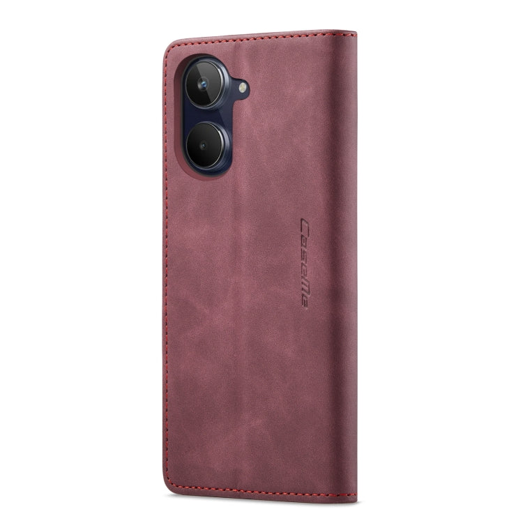 For Realme 10 4G CaseMe 013 Multifunctional Horizontal Flip Leather Phone Case(Wine Red)