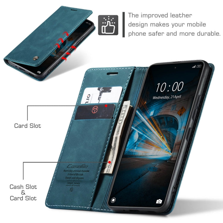 For Xiaomi 14 CaseMe 013 Multifunctional Horizontal Flip Leather Phone Case(Blue)