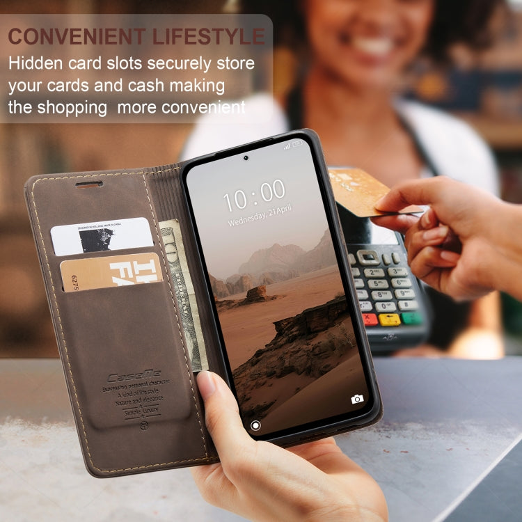 For Xiaomi Redmi Note 13 5G CaseMe 013 Multifunctional Horizontal Flip Leather Phone Case(Coffee)