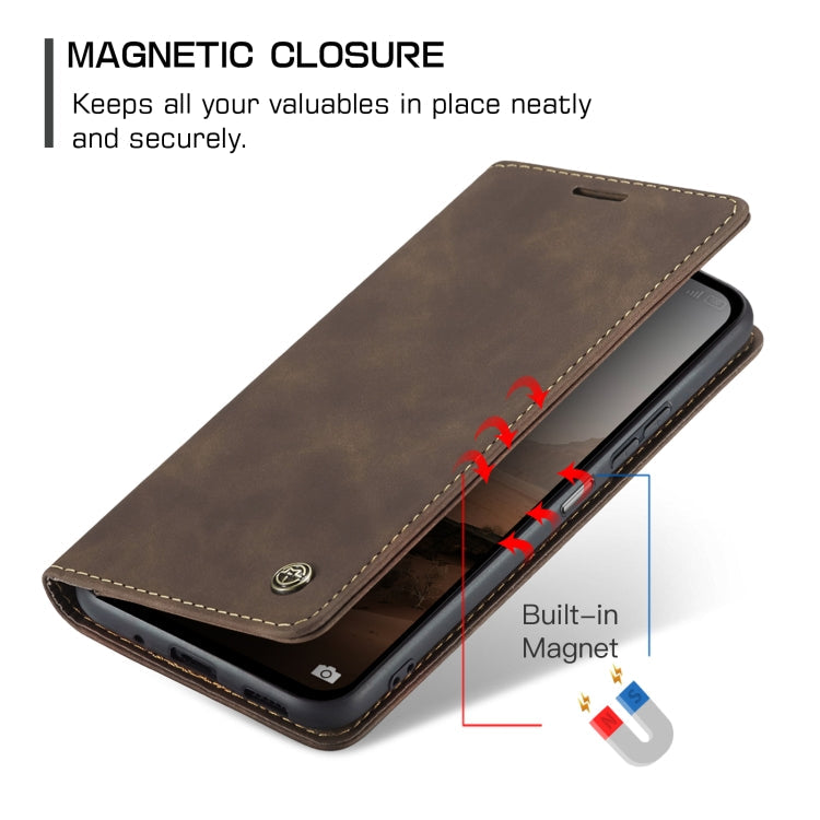 For Xiaomi Redmi Note 13 5G CaseMe 013 Multifunctional Horizontal Flip Leather Phone Case(Coffee)