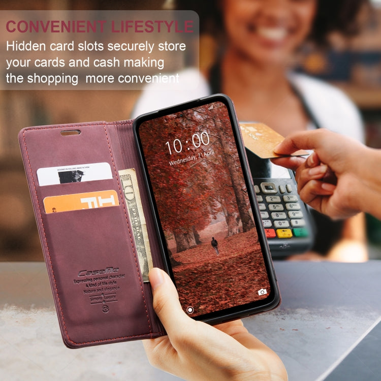 For Xiaomi Redmi Note 13 5G CaseMe 013 Multifunctional Horizontal Flip Leather Phone Case(Wine Red)
