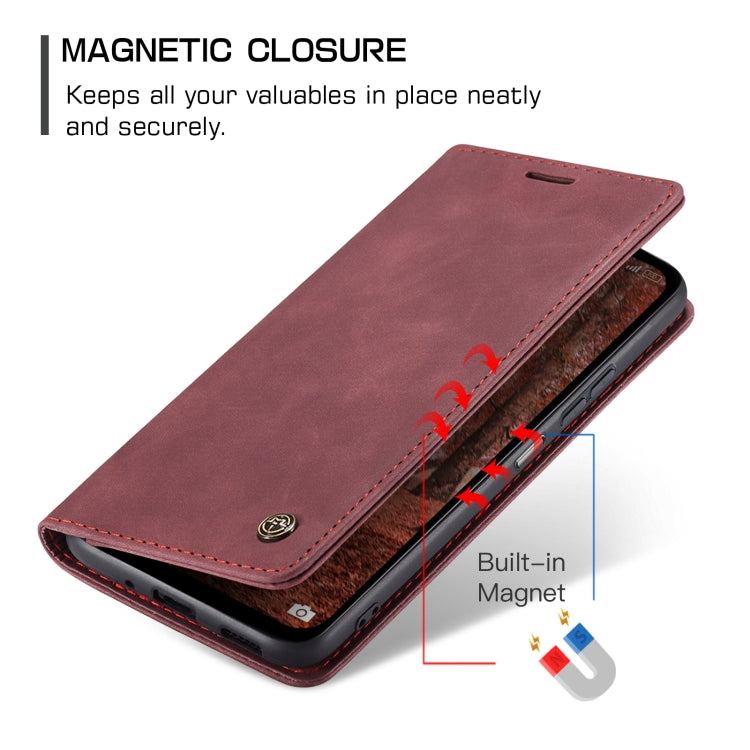 For Xiaomi Redmi Note 13 5G CaseMe 013 Multifunctional Horizontal Flip Leather Phone Case(Wine Red)