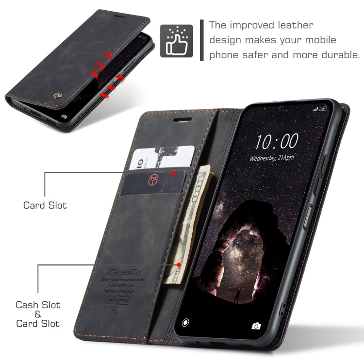 For Xiaomi Redmi Note 13 5G CaseMe 013 Multifunctional Horizontal Flip Leather Phone Case(Black)