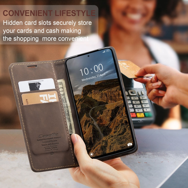 For Xiaomi Redmi Note 13 Pro 4G CaseMe 013 Multifunctional Horizontal Flip Leather Phone Case(Coffee)