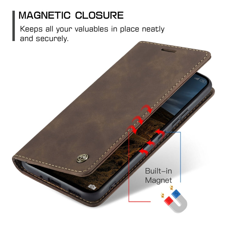 For Xiaomi Redmi Note 13 Pro 4G CaseMe 013 Multifunctional Horizontal Flip Leather Phone Case(Coffee)