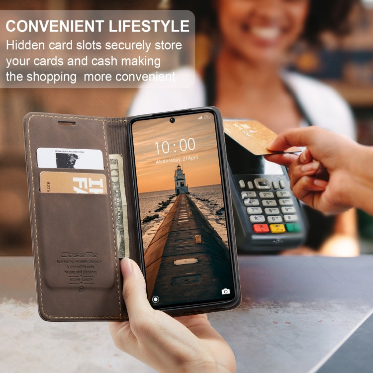 For Xiaomi Redmi Note 13 Pro 5G CaseMe 013 Multifunctional Horizontal Flip Leather Phone Case(Coffee)