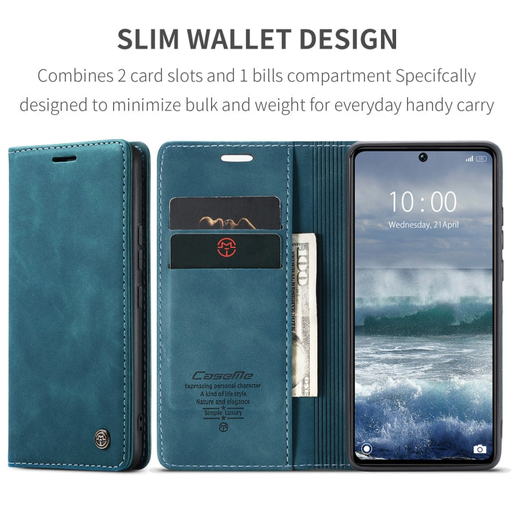 For Xiaomi Redmi Note 13 Pro 5G CaseMe 013 Multifunctional Horizontal Flip Leather Phone Case(Blue)