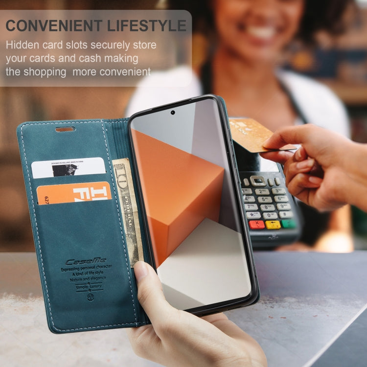 For Xiaomi Redmi Note 13 Pro+ CaseMe 013 Multifunctional Horizontal Flip Leather Phone Case(Blue)