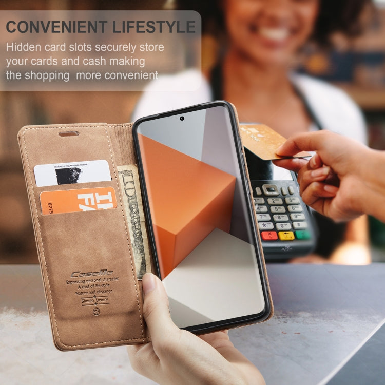 For Xiaomi Redmi Note 13 Pro+ CaseMe 013 Multifunctional Horizontal Flip Leather Phone Case(Brown)