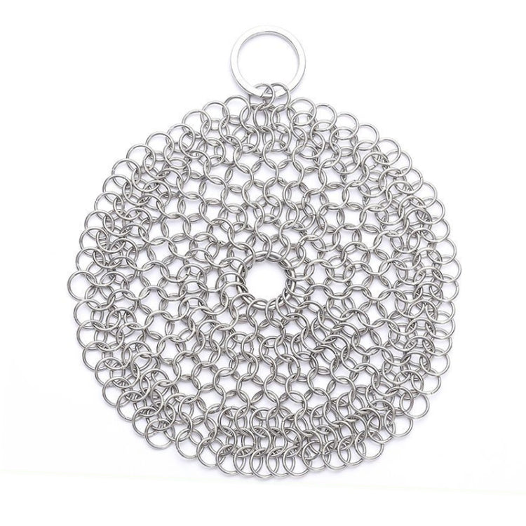 Stainless Steel Round Iron Cleaner Pot Brush Scrubber Home Cookware Kitchen Cleaning Tool, Size:6 x 6 inch
