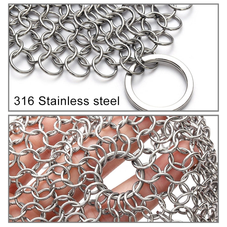 Stainless Steel Round Iron Cleaner Pot Brush Scrubber Home Cookware Kitchen Cleaning Tool, Size:6 x 6 inch