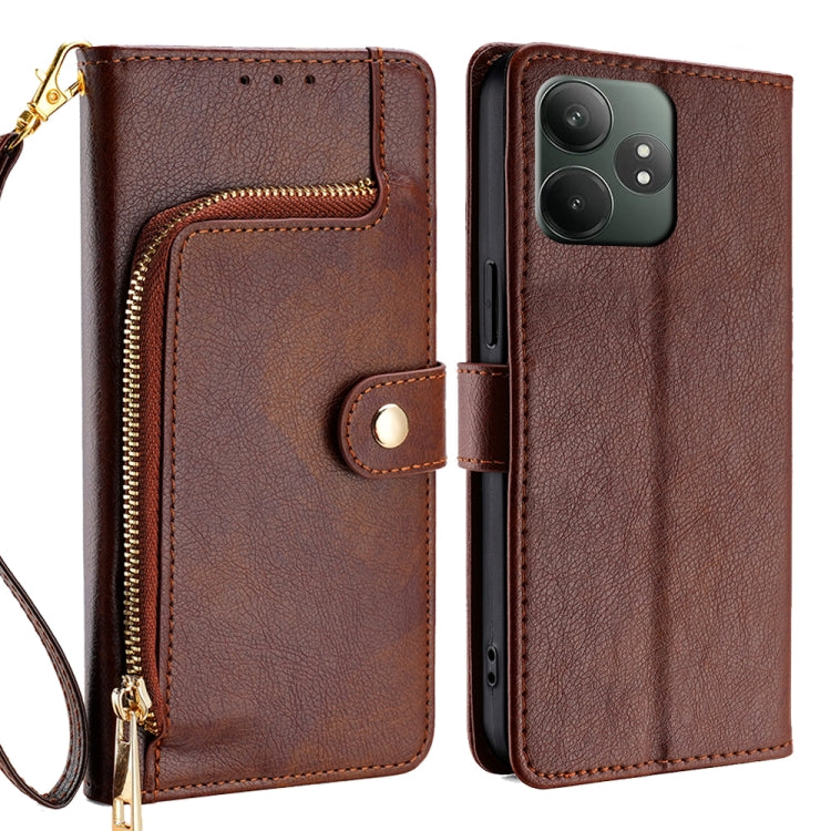 Zipper Bag Leather Phone Case, For Realme GT Neo6 SE, For Realme 12 5G, For Realme 12+ 5G, For Realme 12 Pro 5G, For Realme GT5 Pro 5G, For Realme 11 5G