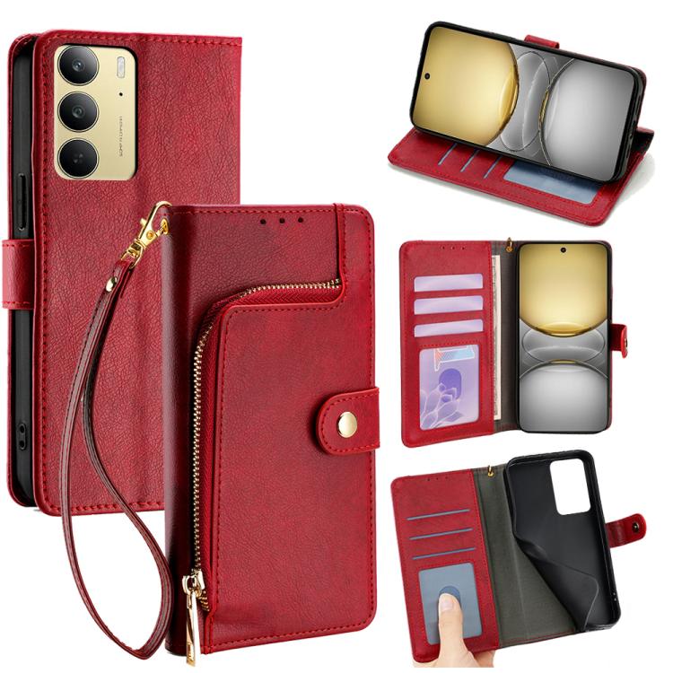 Zipper Bag Leather Phone Case, For Realme P3 Ultra 5G, For Realme P3 Pro 5G Global, For Realme 14 Pro+ 5G, For Realme 14 Pro 5G Global, For Realme C75 4G / 14x 5G Global, For Realme 13 Pro 5G