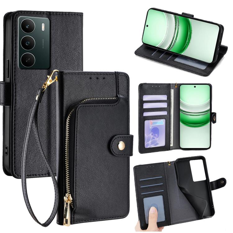 Zipper Bag Leather Phone Case, For Realme P4x 5G, For Realme C85 5G, For Realme 15T 5G Global, For Realme C71 4G, For Realme GT 7 5G Global, For Realme 14 5G Global